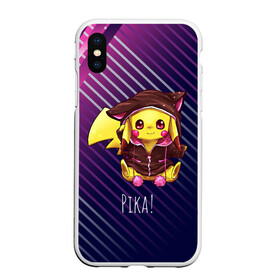 Чехол для iPhone XS Max матовый с принтом Пикачу в костюме в городе Новоалтайск, Силикон | Область печати: задняя сторона чехла, без боковых панелей | anime | picachu | pikachu | аниме | милый | пика | пикачу | покебол | покемон