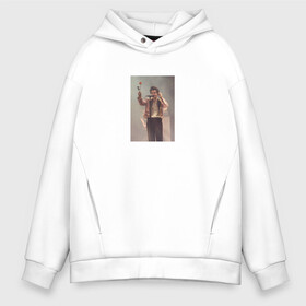 Мужское худи Oversize хлопок с принтом HARRY STYLES в городе Новоалтайск, френч-терри — 70% хлопок, 30% полиэстер. Мягкий теплый начес внутри —100% хлопок | боковые карманы, эластичные манжеты и нижняя кромка, капюшон на магнитной кнопке | harry | one direction | rose