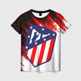 Женская футболка 3D с принтом ATLETICO DE MADRID АТЛЕТИКО в городе Новоалтайск, 100% полиэфир ( синтетическое хлопкоподобное полотно) | прямой крой, круглый вырез горловины, длина до линии бедер | atletico madrid | fifa | football | football club. | sport | uefa | английская премьер лига | атлетико мадрид | лига финал | матч | спорт | уефа | финал | фифа | футбол | футбольный клуб