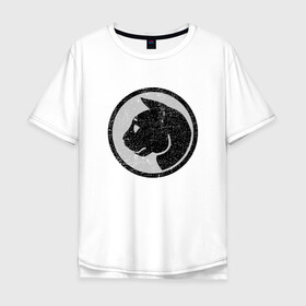 Мужская футболка хлопок Oversize с принтом Black Cat в городе Новоалтайск, 100% хлопок | свободный крой, круглый ворот, “спинка” длиннее передней части | animal | cat | cute | kitty | meow | друг | животные | киска | китти | кот | котенок | котик | котэ | кошечка | кошка | лев | леопард | милый | мур | мяу | пантера | питомец | рысь | тигр