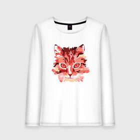 Женский лонгслив хлопок с принтом Red Cat в городе Новоалтайск, 100% хлопок |  | animal | cat | cute | kitty | meow | друг | животные | киска | китти | кот | котенок | котик | котэ | кошечка | кошка | лев | леопард | милый | мур | мяу | пантера | питомец | рысь | тигр