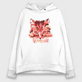 Женское худи Oversize хлопок с принтом Red Cat в городе Новоалтайск, френч-терри — 70% хлопок, 30% полиэстер. Мягкий теплый начес внутри —100% хлопок | боковые карманы, эластичные манжеты и нижняя кромка, капюшон на магнитной кнопке | animal | cat | cute | kitty | meow | друг | животные | киска | китти | кот | котенок | котик | котэ | кошечка | кошка | лев | леопард | милый | мур | мяу | пантера | питомец | рысь | тигр