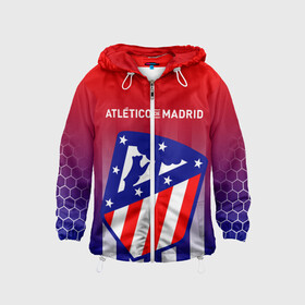 Детская ветровка 3D с принтом ATLETICO DE MADRID АТЛЕТИКО в городе Новоалтайск, 100% полиэстер | подол и капюшон оформлены резинкой с фиксаторами, по бокам два кармана без застежек, один потайной карман на груди | atletico madrid | fifa | football | football club. | sport | uefa | английская премьер лига | атлетико мадрид | лига финал | матч | спорт | уефа | финал | фифа | футбол | футбольный клуб