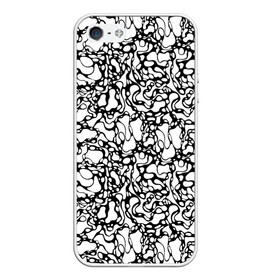 Чехол для iPhone 5/5S матовый с принтом Абстрактная жидкость в городе Новоалтайск, Силикон | Область печати: задняя сторона чехла, без боковых панелей | абстрактный | вода | геометрический | геометрия | дырки | жидкость | нейрографика | петли | плазма | пузыри | пятна | черно белый
