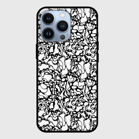 Чехол для iPhone 13 Pro с принтом Абстрактная жидкость в городе Новоалтайск,  |  | абстрактный | вода | геометрический | геометрия | дырки | жидкость | нейрографика | петли | плазма | пузыри | пятна | черно белый