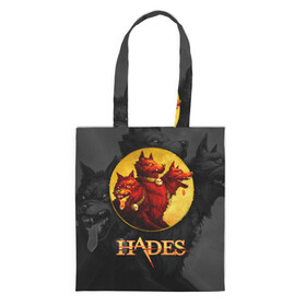 Шоппер 3D с принтом Hades wolf в городе Новоалтайск, 100% полиэстер | Плотность: 200 г/м2; Размер: 34×35 см; Высота лямок: 30 см | hades | roguelike | бесконечные круги ада | волк | компьютерная игра | красный | трехглавый