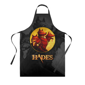 Фартук 3D с принтом Hades wolf в городе Новоалтайск, 100% полиэстер | общий размер — 65 х 85 см, ширина нагрудника — 26 см, горловина — 53 см, длина завязок — 54 см, общий обхват в поясе — 173 см. Принт на завязках и на горловине наносится с двух сторон, на основной части фартука — только с внешней стороны | hades | roguelike | бесконечные круги ада | волк | компьютерная игра | красный | трехглавый