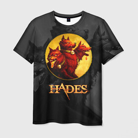 Мужская футболка 3D с принтом Hades wolf в городе Новоалтайск, 100% полиэфир | прямой крой, круглый вырез горловины, длина до линии бедер | hades | roguelike | бесконечные круги ада | волк | компьютерная игра | красный | трехглавый