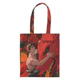 Шоппер 3D с принтом Hades Zagreus в городе Новоалтайск, 100% полиэстер | Плотность: 200 г/м2; Размер: 34×35 см; Высота лямок: 30 см | hades | roguelike | zagreus | бесконечные круги ада | бог | волк | загрей | компьютерная игра | красный | мифология | сын аида | трехглавый