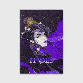 Обложка для паспорта матовая кожа с принтом Hades Nyx в городе Новоалтайск, натуральная матовая кожа | размер 19,3 х 13,7 см; прозрачные пластиковые крепления | nyx | roguelike | бесконечные круги ада | звезды | компьютерная игра | космос | мифология | никс