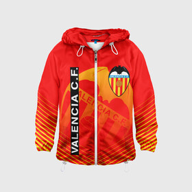 Детская ветровка 3D с принтом FC VALENCIA ФК ВАЛЕНСИЯ в городе Новоалтайск, 100% полиэстер | подол и капюшон оформлены резинкой с фиксаторами, по бокам два кармана без застежек, один потайной карман на груди | fc valencia | fifa | football | football club. | sport | uefa | английская премьер лига | лига финал | матч | спорт | уефа | финал | фифа | фк валенсия | футбол | футбольный клуб