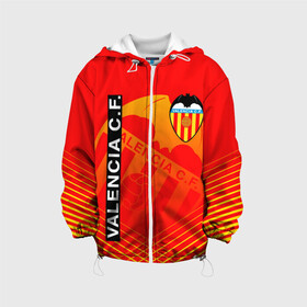 Детская куртка 3D с принтом FC VALENCIA ФК ВАЛЕНСИЯ в городе Новоалтайск, 100% полиэстер | застежка — молния, подол и капюшон оформлены резинкой с фиксаторами, по бокам — два кармана без застежек, один потайной карман на груди, плотность верхнего слоя — 90 г/м2; плотность флисового подклада — 260 г/м2 | fc valencia | fifa | football | football club. | sport | uefa | английская премьер лига | лига финал | матч | спорт | уефа | финал | фифа | фк валенсия | футбол | футбольный клуб