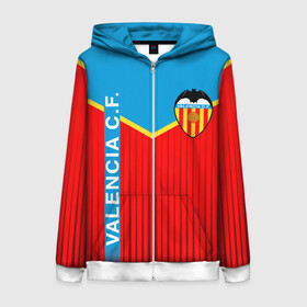 Женская толстовка 3D на молнии с принтом FC VALENCIA ФК ВАЛЕНСИЯ в городе Новоалтайск, 100% полиэстер | длина до линии бедра, манжеты и пояс оформлены мягкой тканевой резинкой, двухслойный капюшон со шнурком для регулировки, спереди молния, по бокам два кармана | fc valencia | fifa | football | football club. | sport | uefa | английская премьер лига | лига финал | матч | спорт | уефа | финал | фифа | фк валенсия | футбол | футбольный клуб