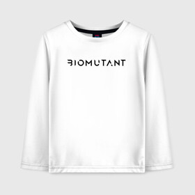 Детский лонгслив хлопок с принтом BIOMUTANT BLACK LOGO БИОМУТАНТ ЧЕРНОЕ ЛОГО (Z) в городе Новоалтайск, 100% хлопок | круглый вырез горловины, полуприлегающий силуэт, длина до линии бедер | biomutant | commando | cyfreaks | damdon | dead eye | hyra | mercenary | primal | rpg | saboteur | sentinel | биомутант | дамдон | диверсант | кунг фу сказка | постапокалиптический мир | рпг