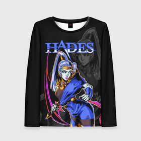 Женский лонгслив 3D с принтом Hades Megaera в городе Новоалтайск, 100% полиэстер | длинные рукава, круглый вырез горловины, полуприлегающий силуэт | hades | megaera | roguelike | аид | бесконечные круги ада | компьютерная игра | мегера | мифология