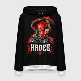 Женская толстовка 3D с принтом Hades в городе Новоалтайск, 100% полиэстер  | двухслойный капюшон со шнурком для регулировки, мягкие манжеты на рукавах и по низу толстовки, спереди карман-кенгуру с мягким внутренним слоем. | hades | roguelike | аид | бесконечные круги ада | бог подземного мира | волк | компьютерная игра | мифология | трехглавый