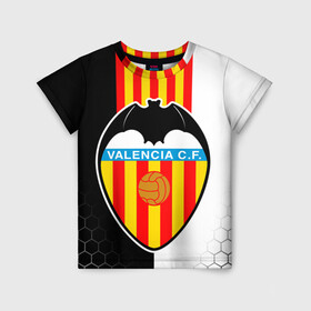 Детская футболка 3D с принтом FC VALENCIA ФК ВАЛЕНСИЯ в городе Новоалтайск, 100% гипоаллергенный полиэфир | прямой крой, круглый вырез горловины, длина до линии бедер, чуть спущенное плечо, ткань немного тянется | fc valencia | fifa | football | football club. | sport | uefa | английская премьер лига | лига финал | матч | спорт | уефа | финал | фифа | фк валенсия | футбол | футбольный клуб