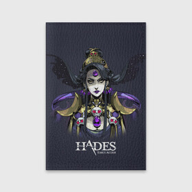 Обложка для паспорта матовая кожа с принтом Hades Nyx в городе Новоалтайск, натуральная матовая кожа | размер 19,3 х 13,7 см; прозрачные пластиковые крепления | nyx | roguelike | бесконечные круги ада | богиня ночи | звезды | компьютерная игра | космос | мифология | никс | ночь