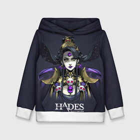 Детская толстовка 3D с принтом Hades Nyx в городе Новоалтайск, 100% полиэстер | двухслойный капюшон со шнурком для регулировки, мягкие манжеты на рукавах и по низу толстовки, спереди карман-кенгуру с мягким внутренним слоем | nyx | roguelike | бесконечные круги ада | богиня ночи | звезды | компьютерная игра | космос | мифология | никс | ночь