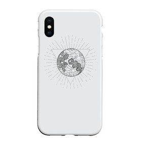 Чехол для iPhone XS Max матовый с принтом ЛУНА ПРОВИДИЦА в городе Новоалтайск, Силикон | Область печати: задняя сторона чехла, без боковых панелей | вселенная | глаза | космос | луна | небо | серое