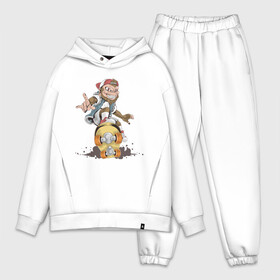 Мужской костюм хлопок OVERSIZE с принтом Крутой Монк в городе Новоалтайск,  |  | king | monkey | крутой | скейтборд | спорт