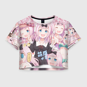 Женская футболка Crop-top 3D с принтом Chika-Fujiwara в городе Новоалтайск, 100% полиэстер | круглая горловина, длина футболки до линии талии, рукава с отворотами | kaguya sama: love is war | в любви как на войне | госпожа | кагуя | фудживара | фудзивара чика | чика