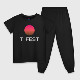Детская пижама хлопок с принтом T-Fest в городе Новоалтайск, 100% хлопок |  брюки и футболка прямого кроя, без карманов, на брюках мягкая резинка на поясе и по низу штанин
 | 0372 | t fest | рэпер | т фест | ти фест | тифест | тфест