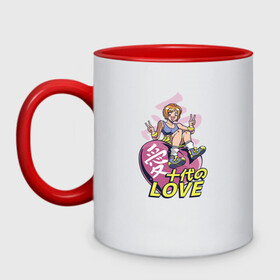 Кружка двухцветная с принтом Kawaii Heart Anime Love в городе Новоалтайск, керамика | объем — 330 мл, диаметр — 80 мм. Цветная ручка и кайма сверху, в некоторых цветах — вся внутренняя часть | anime | chibi | in love | japan | japanese | kanji | kawaii | manga | mood | waifu | анимешник | анимешница | влюблена | влюблённость | кандзи | любовь | манга | настроение | рисунок в стиле аниме | розовое сердце | сердце