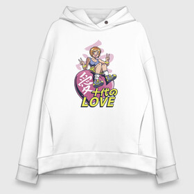 Женское худи Oversize хлопок с принтом Kawaii Heart Anime Love в городе Новоалтайск, френч-терри — 70% хлопок, 30% полиэстер. Мягкий теплый начес внутри —100% хлопок | боковые карманы, эластичные манжеты и нижняя кромка, капюшон на магнитной кнопке | anime | chibi | in love | japan | japanese | kanji | kawaii | manga | mood | waifu | анимешник | анимешница | влюблена | влюблённость | кандзи | любовь | манга | настроение | рисунок в стиле аниме | розовое сердце | сердце