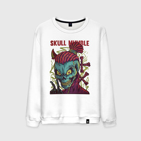 Мужской свитшот хлопок с принтом Skull mumble в городе Новоалтайск, 100% хлопок |  | ари | графика | зомби | кости | скелет | череп