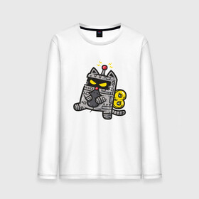 Мужской лонгслив хлопок с принтом Robocat в городе Новоалтайск, 100% хлопок |  | animal | cat | cute | kitty | meow | robot | друг | животные | киска | китти | кот | котенок | котик | котэ | кошечка | кошка | лев | леопард | милый | мур | мяу | пантера | питомец | робот | рысь | тигр