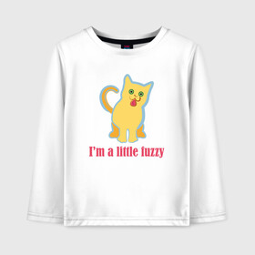 Детский лонгслив хлопок с принтом Little Fuzzy в городе Новоалтайск, 100% хлопок | круглый вырез горловины, полуприлегающий силуэт, длина до линии бедер | animal | cat | cute | kitty | meow | друг | животные | киска | китти | кот | котенок | котик | котэ | кошечка | кошка | лев | леопард | милый | мур | мяу | пантера | питомец | рысь | тигр