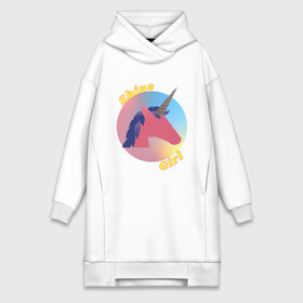 Платье-худи хлопок с принтом Shine magic в городе Новоалтайск,  |  | girl | rainbowcolor | shine | ubicorn