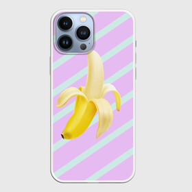 Чехол для iPhone 13 Pro Max с принтом Банан графический фон в городе Новоалтайск,  |  | банан | геометрический принт | графический принт | лавандовый | летний | лето | мятный | полоска | принт