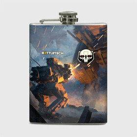 Фляга с принтом Battletech warrior в городе Новоалтайск, металлический корпус | емкость 0,22 л, размер 125 х 94 мм. Виниловая наклейка запечатывается полностью | Тематика изображения на принте: battle tech | battletech | game | games | батл тех | батлтеч | игра | игры | мех | мехи | роботы