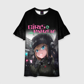Детское платье 3D с принтом Девушки и танки Girls und Panzer (Z) в городе Новоалтайск, 100% полиэстер | прямой силуэт, чуть расширенный к низу. Круглая горловина, на рукавах — воланы | anime | girls und panzer | panzer | аниме | анцио | гарудзу андо панца | девушки и танки | куромориминэ | манго | оараи | пик чёрного леса | сандерс | спокон