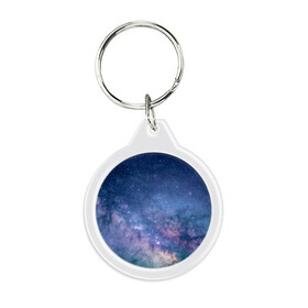 Брелок круглый с принтом Космос в городе Новоалтайск, пластик и полированная сталь | круглая форма, металлическое крепление в виде кольца | вселенная | галактика | галактики | звёздный | звёзды | космические | космический | космическое | космос