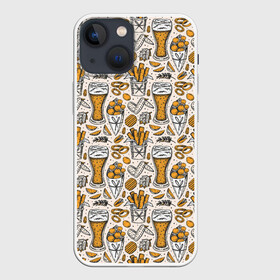 Чехол для iPhone 13 mini с принтом Background Beer в городе Новоалтайск,  |  | Тематика изображения на принте: art | background | beer | chips | food | snack | texture | арт | еда | закуска | текстура | фон | чипсы
