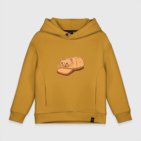 Детское худи Oversize хлопок с принтом Кот хлеб - Bread Cat в городе Новоалтайск, френч-терри — 70% хлопок, 30% полиэстер. Мягкий теплый начес внутри —100% хлопок | боковые карманы, эластичные манжеты и нижняя кромка, капюшон на магнитной кнопке | Тематика изображения на принте: kitten | kitty | meme | memes | puss | pussy | pussycat | батон | булка | булочка | киса | киска | кисуля | кот из мема | котёнок | котик | котята | кошка | мем | мемас | мемчик | не еш подумой | не ешь подумай | нееште меня | 