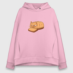 Женское худи Oversize хлопок с принтом Кот хлеб - Bread Cat в городе Новоалтайск, френч-терри — 70% хлопок, 30% полиэстер. Мягкий теплый начес внутри —100% хлопок | боковые карманы, эластичные манжеты и нижняя кромка, капюшон на магнитной кнопке | kitten | kitty | meme | memes | puss | pussy | pussycat | батон | булка | булочка | киса | киска | кисуля | кот из мема | котёнок | котик | котята | кошка | мем | мемас | мемчик | не еш подумой | не ешь подумай | нееште меня | 