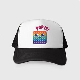 Кепка тракер с сеткой с принтом Pop it Поп-ит в городе Новоалтайск, трикотажное полотно; задняя часть — сетка | длинный козырек, универсальный размер, пластиковая застежка | fidget | fidget toy | pop it | pop it fidget | simple dimple | антистресс | антистресс пупырка | бесконечная пупырка | поп ит | попит | пупырка