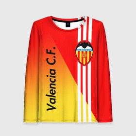 Женский лонгслив 3D с принтом FC VALENCIA ФК ВАЛЕНСИЯ в городе Новоалтайск, 100% полиэстер | длинные рукава, круглый вырез горловины, полуприлегающий силуэт | fc valencia | fifa | football | football club. | sport | uefa | английская премьер лига | лига финал | матч | спорт | уефа | финал | фифа | фк валенсия | футбол | футбольный клуб