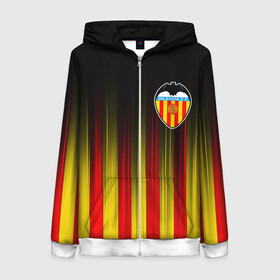 Женская толстовка 3D на молнии с принтом FC VALENCIA ФК ВАЛЕНСИЯ в городе Новоалтайск, 100% полиэстер | длина до линии бедра, манжеты и пояс оформлены мягкой тканевой резинкой, двухслойный капюшон со шнурком для регулировки, спереди молния, по бокам два кармана | fc valencia | fifa | football | football club. | sport | uefa | английская премьер лига | лига финал | матч | спорт | уефа | финал | фифа | фк валенсия | футбол | футбольный клуб
