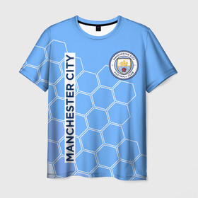 Мужская футболка 3D с принтом MANCHESTER CITY МАНЧЕСТЕР в городе Новоалтайск, 100% полиэфир | прямой крой, круглый вырез горловины, длина до линии бедер | fifa | football | man city | manchester city football club | sport | uefa | английская премьер лига | англия. | лига финал | манчестер сити | матч | спорт | уефа | финал | фифа | футбол | футбольный клуб