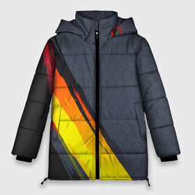 Женская зимняя куртка Oversize с принтом Gray Yellow Style в городе Новоалтайск, верх — 100% полиэстер; подкладка — 100% полиэстер; утеплитель — 100% полиэстер | длина ниже бедра, силуэт Оверсайз. Есть воротник-стойка, отстегивающийся капюшон и ветрозащитная планка. 

Боковые карманы с листочкой на кнопках и внутренний карман на молнии | 3d | 3д | sport | абстракция | линии | паттерн | соты | спортивный стиль | текстуры