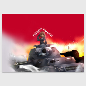 Поздравительная открытка с принтом Girls und Panzer | Девушки и танки (z) в городе Новоалтайск, 100% бумага | плотность бумаги 280 г/м2, матовая, на обратной стороне линовка и место для марки
 | Тематика изображения на принте: anime | girls und panzer | panzer | аниме | анцио | гарудзу андо панца | девушки и танки | куромориминэ | манго | оараи | пик чёрного леса | сандерс | спокон