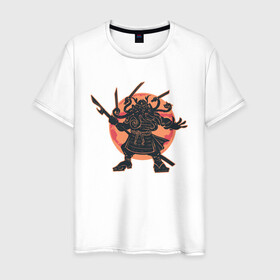 Мужская футболка хлопок с принтом Ктулху Самурай Samurai ninja в городе Новоалтайск, 100% хлопок | прямой крой, круглый вырез горловины, длина до линии бедер, слегка спущенное плечо. | art | cyberpunk samurai | elder god | ninja | oni | rdsmry | ronin | samurai | shogun | арт | говард лавкрафт | древние боги | древний бог | киберпанк самурай | мерч | осьминог | прикол | путь воина | ронин | сёгун | токио | харакири