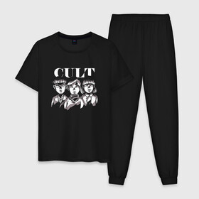 Мужская пижама хлопок с принтом Kid Cult Детский культ Ужасы в городе Новоалтайск, 100% хлопок | брюки и футболка прямого кроя, без карманов, на брюках мягкая резинка на поясе и по низу штанин
 | devil | fear | horror | horror merch | occult | religion | ritual | satanic | satanism | демон | дети | дети кукурузы | детский культ | дьявол | культизм | оккультизм | прикол | религия | ритуал | сатана | сатанизм | секта | ужас | ужастик