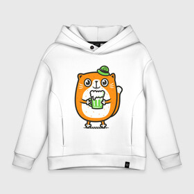 Детское худи Oversize хлопок с принтом Irish cat в городе Новоалтайск, френч-терри — 70% хлопок, 30% полиэстер. Мягкий теплый начес внутри —100% хлопок | боковые карманы, эластичные манжеты и нижняя кромка, капюшон на магнитной кнопке | animal | beer | cat | cute | ireland | kitty | meow | друг | животные | ирландия | киска | китти | кот | котенок | котик | котэ | кошечка | кошка | лев | леопард | милый | мур | мяу | пантера | питомец | рысь | тигр