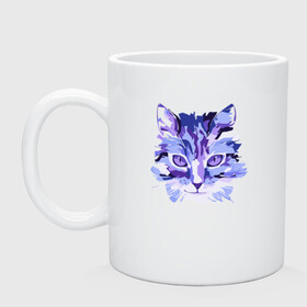 Кружка керамическая с принтом Blue Cat в городе Новоалтайск, керамика | объем — 330 мл, диаметр — 80 мм. Принт наносится на бока кружки, можно сделать два разных изображения | animal | cat | cute | kitty | meow | друг | животные | киска | китти | кот | котенок | котик | котэ | кошечка | кошка | милый | мур | мяу | питомец